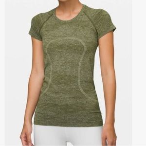 Lululemon Swiftly Tech Short Sleeve Shirt Size 4 Everglade Green
